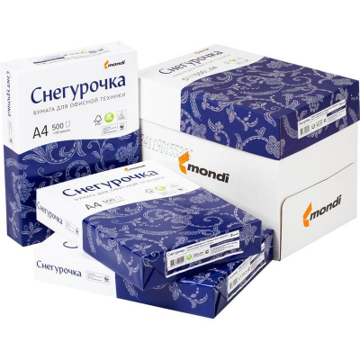 Бумага для офисной техники Снегурочка А4, марка C, 80 г/кв.м, 500 листов